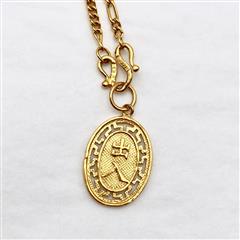 23K Yellow Gold Japanese Thai East Asia Amulet Pendant 21